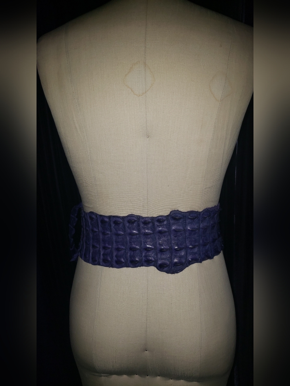 Genuine Crocodile Skin Corset Lilac Purple Belt - Picture 10 of 16